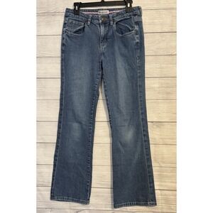 Lee National Denim Day Bootcut Jeans Womens 9/10M Blue Pink Stitch Ribbon Y2K